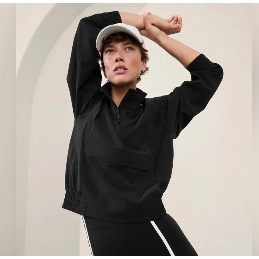 Athleta Jacket Boundless Popover Athletic Black Size XXS